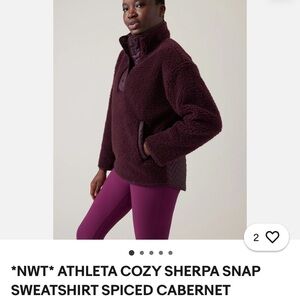 Athleta Sherpa Snap Jacket - Deep Burgundy